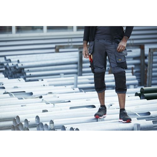 6142 Pantalones pirata de trabajo elásticos bolsillos flotantes AllroundWork Gris Acero/Negro